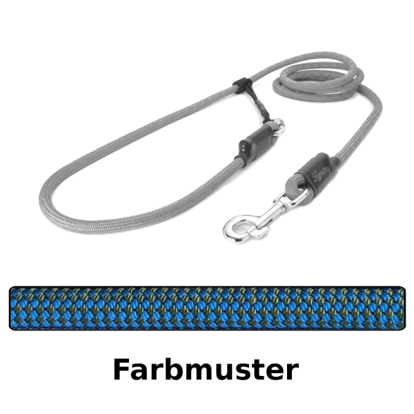 EASYLONG Hundeleine - L - 3m - blau und braun